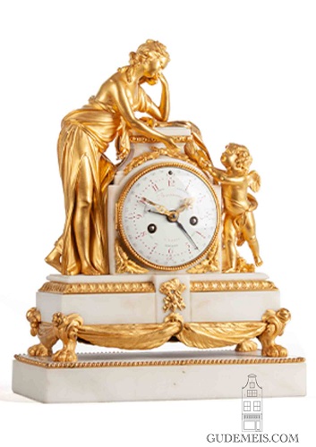An attractive French Louis XVI ormolu mantel clock, 'retour de l'amour', circa 1781